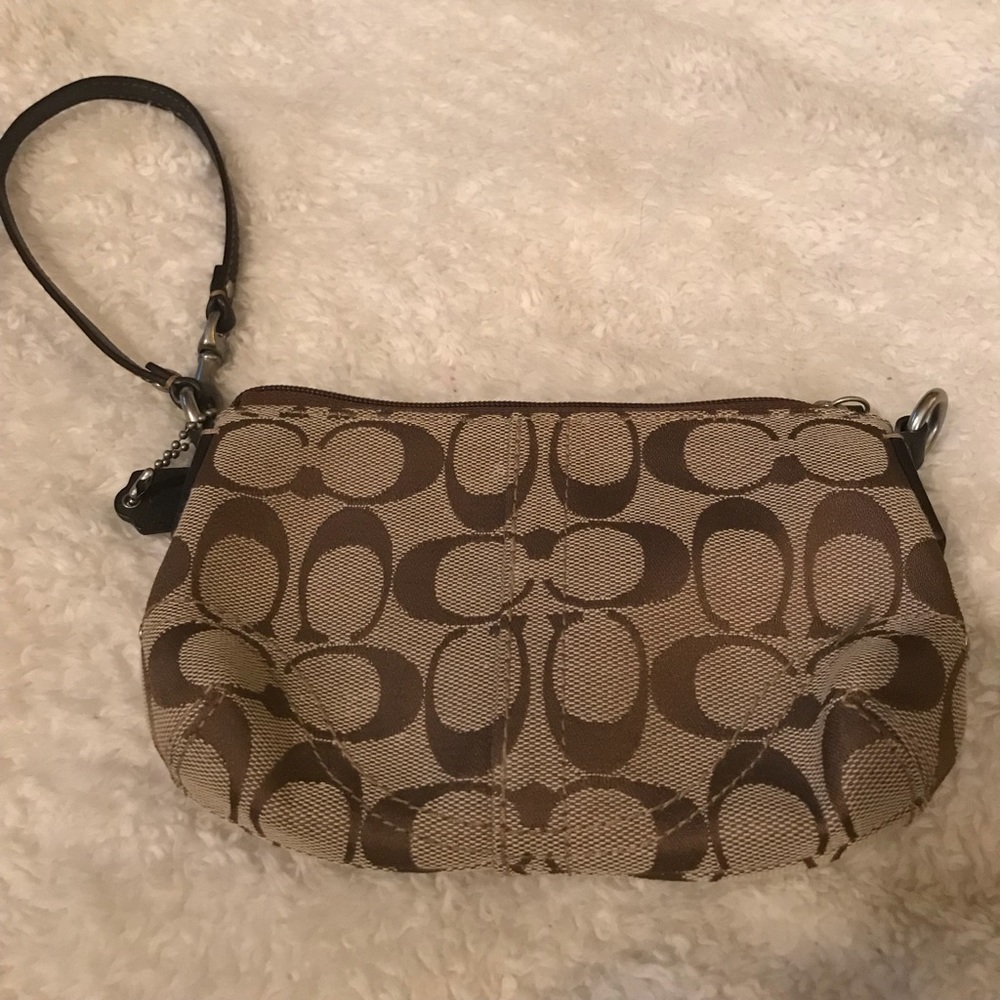 Coach logo wristlet